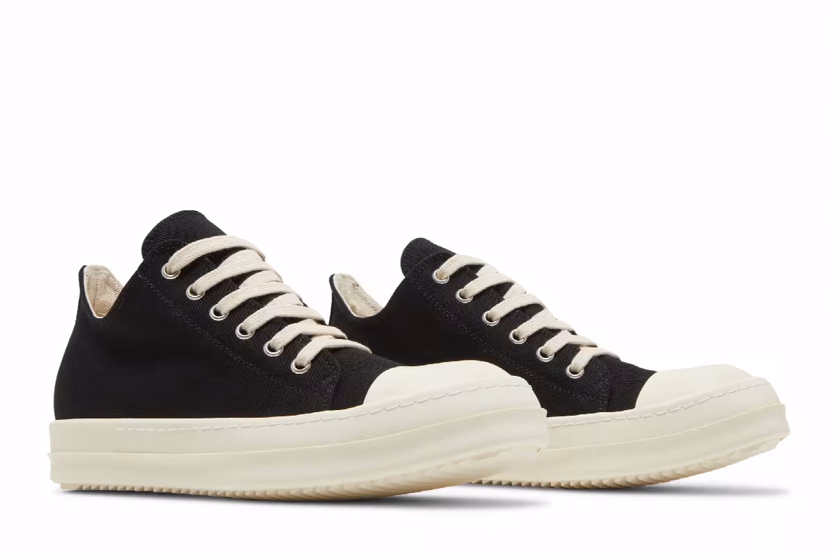Rick Owens Women's DRKSHDW Strobe Cotton Denim Low Black Milk, view 9