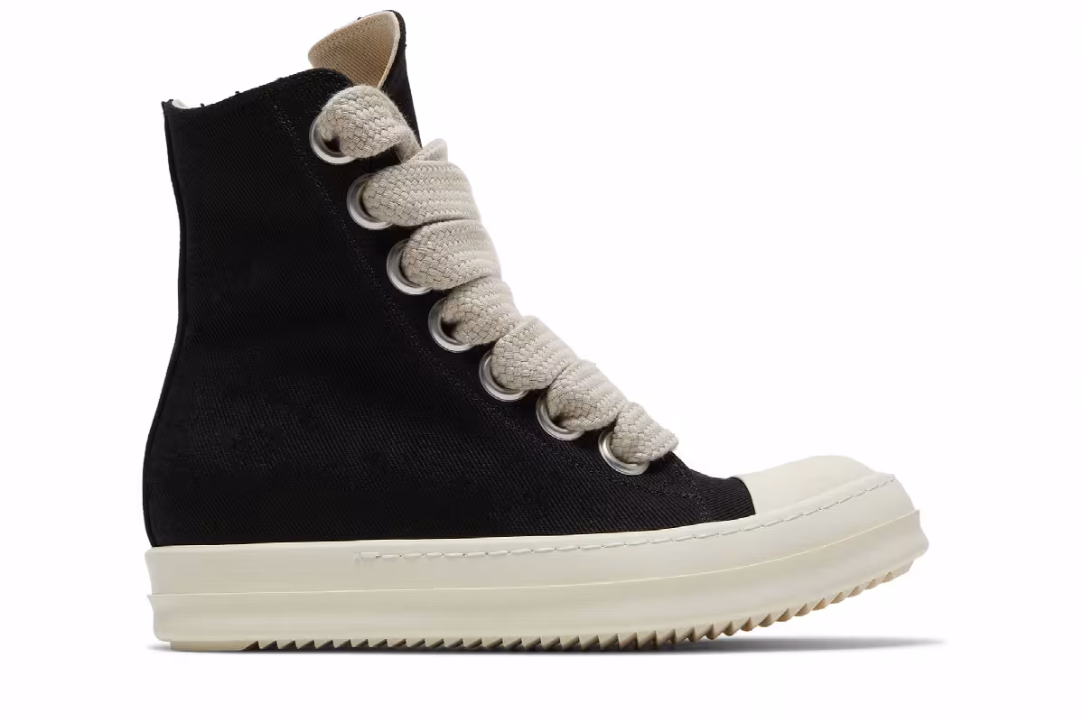 Rick Owens Women's DRKSHDW Fogachine Cotton Denim Megalace High Black Milk, view 2
