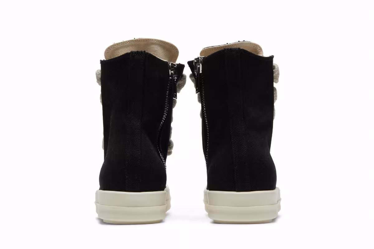Rick Owens Women's DRKSHDW Fogachine Cotton Denim Megalace High Black Milk, view 7