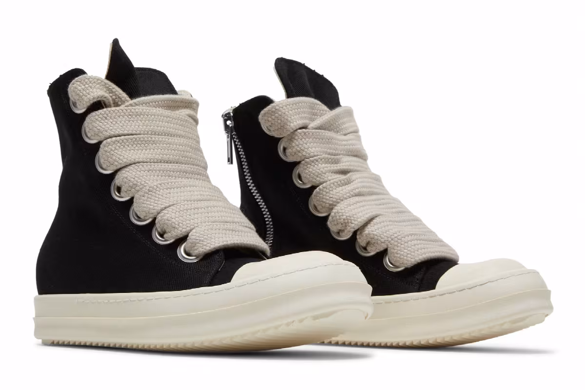Rick Owens Women's DRKSHDW Fogachine Cotton Denim Megalace High Black Milk, view 9