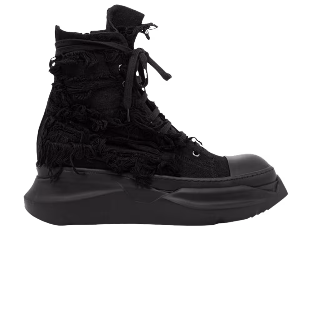Rick Owens DRKSHDW Gethsemane Distressed Denim Abstract High Black