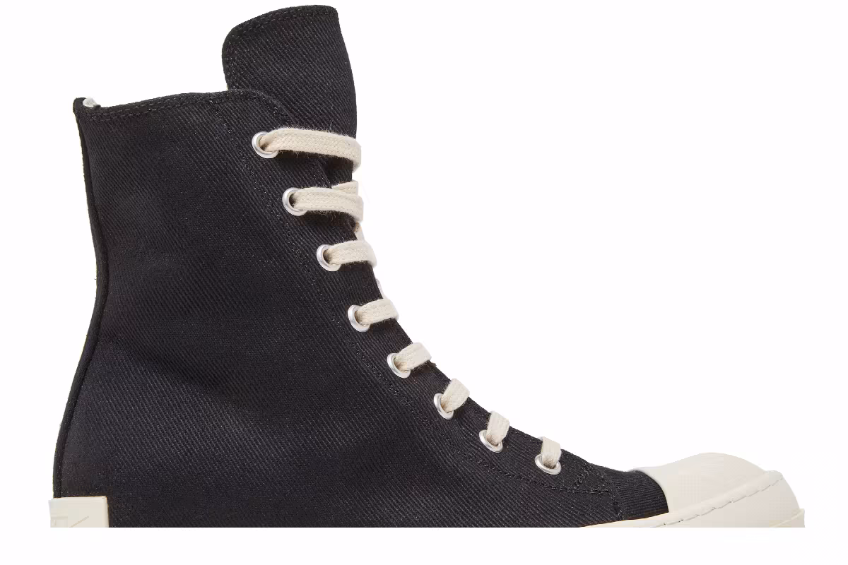 Rick Owens Women's DRKSHDW Fogachine Cotton Denim High Black Milk, view 3