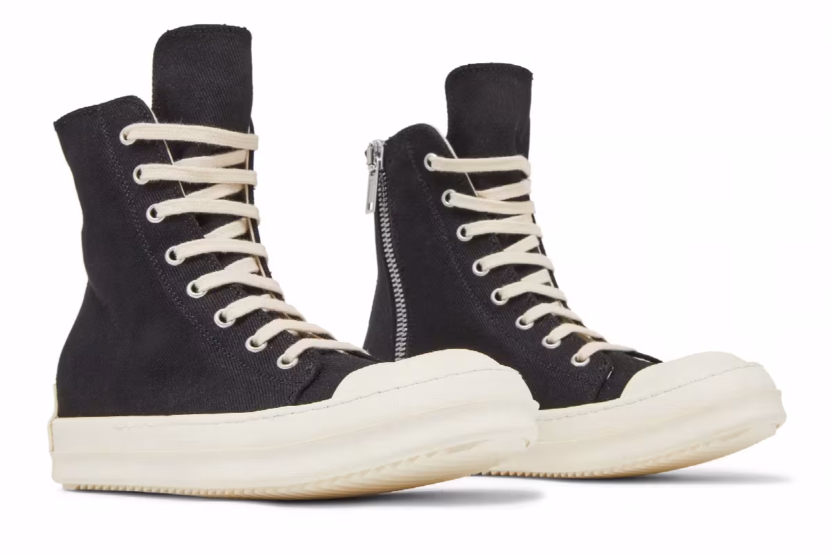 Rick Owens Women's DRKSHDW Fogachine Cotton Denim High Black Milk, view 9