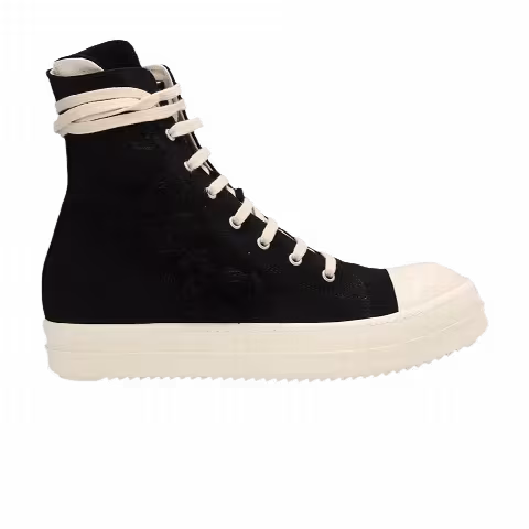 Rick Owens Wmns DRKSHDW Strobe Cotton Denim Slashed High 'Black Milk'