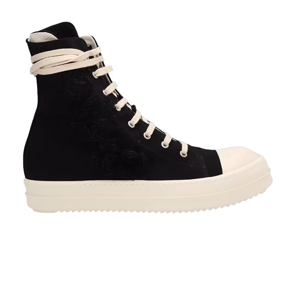 Rick Owens Women's DRKSHDW Strobe Cotton Denim Slashed High Black Milk