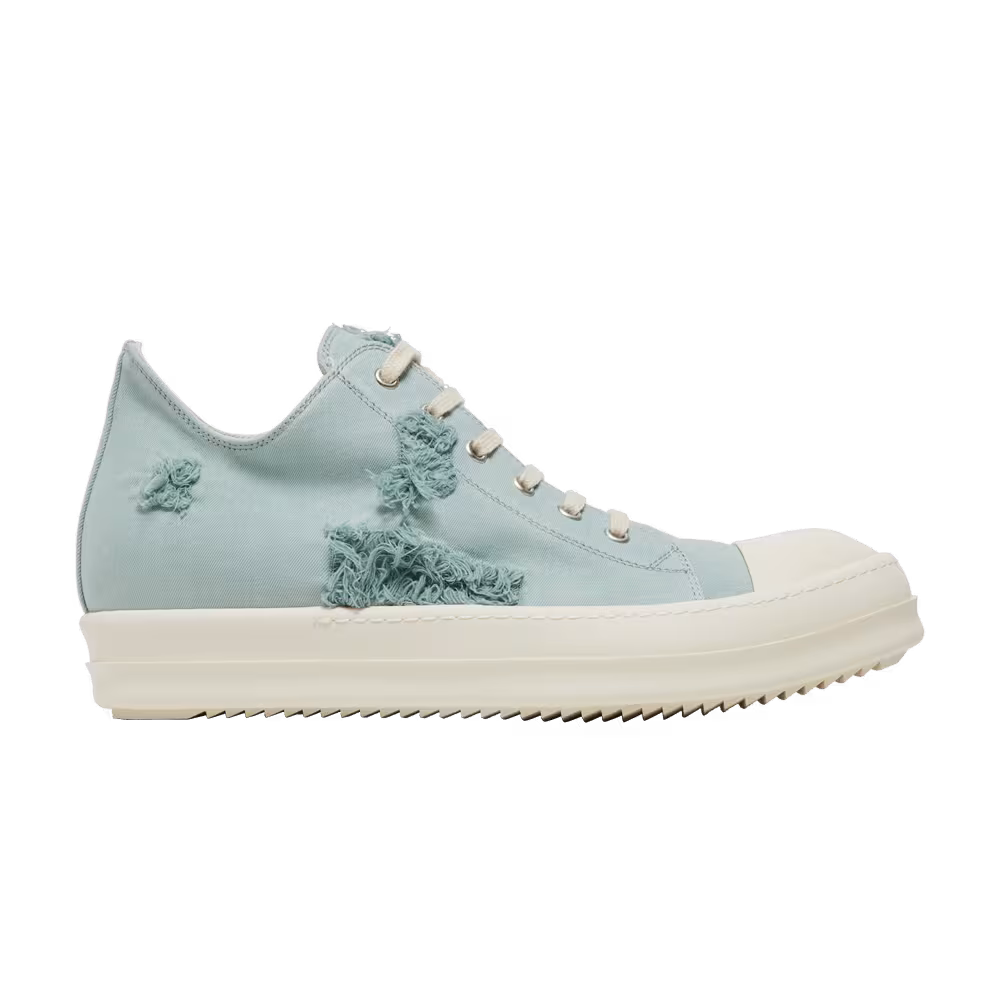 Rick Owens DRKSHDW Strobe Cotton Denim Slashed Low Aqua Milk