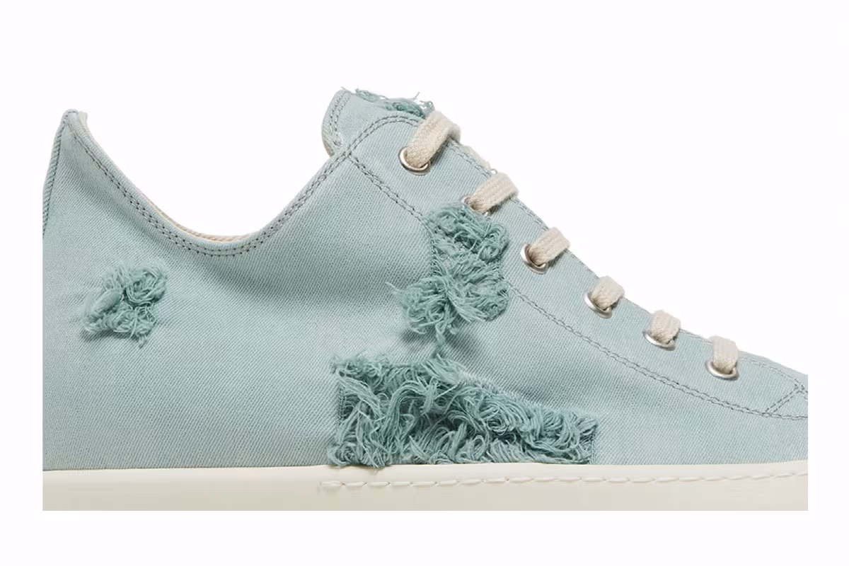 Rick Owens DRKSHDW Strobe Cotton Denim Slashed Low Aqua Milk, view 3