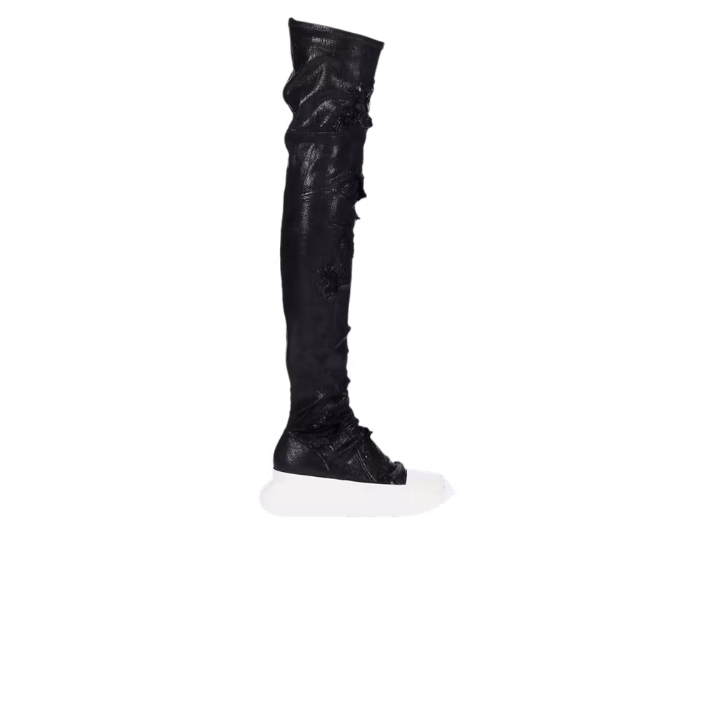 Rick Owens Women's DRKSHDW Slashed Foil Abstract Stockings Black Milk