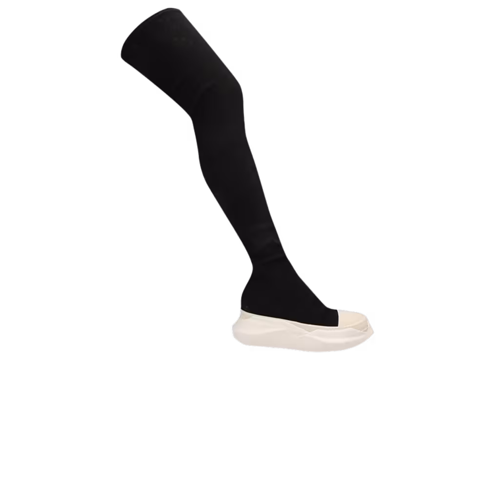 Rick Owens Women's DRKSHDW Strobe Cotton Denim Abstract Stockings Black Milk