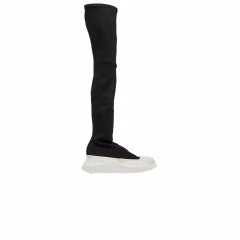 Rick Owens Wmns DRKSHDW Gethsemane Stretch Abstract Stocking Boots 'Black Milk'