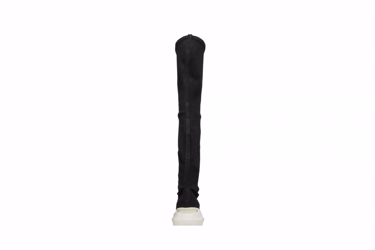 Rick Owens Women's DRKSHDW Gethsemane Stretch Abstract Stocking Boots Black Milk, view 8