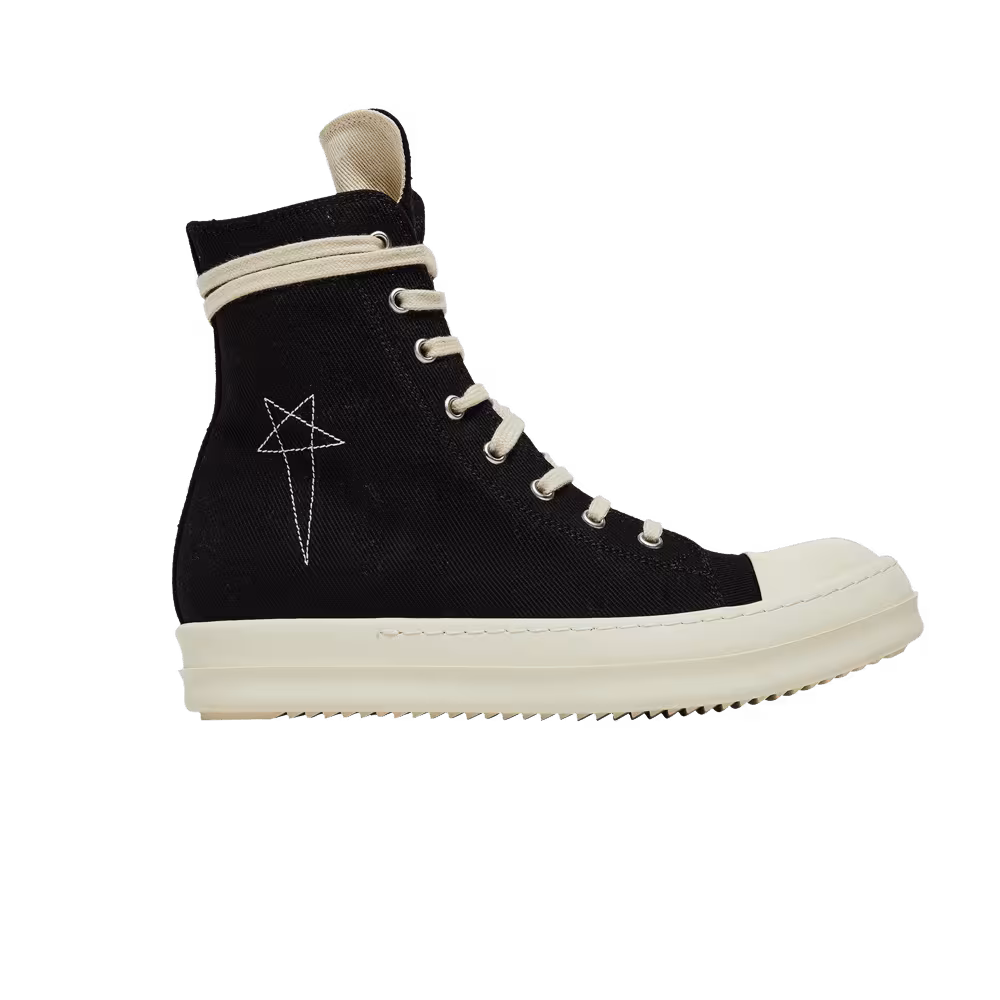 Rick Owens Women's DRKSHDW Fogachine Pentagram Embroidery High Black Milk