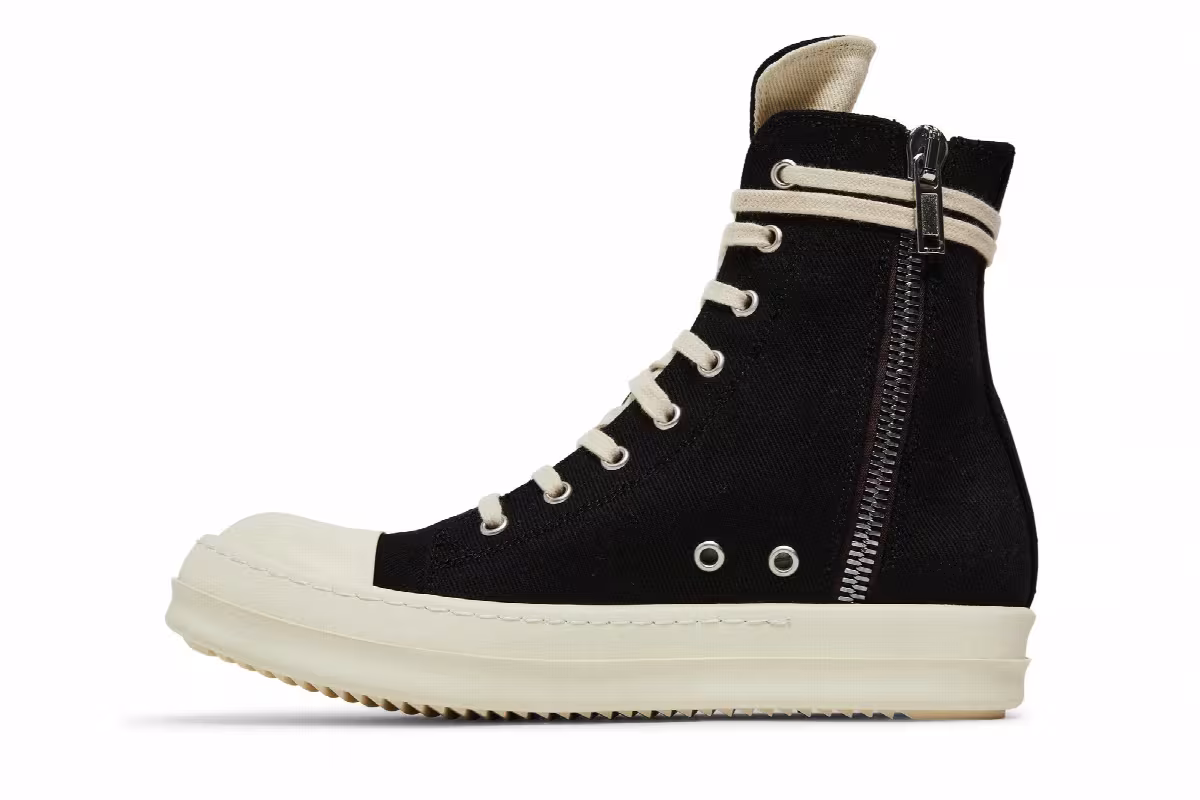 Rick Owens Women's DRKSHDW Fogachine Pentagram Embroidery High Black Milk, view 4