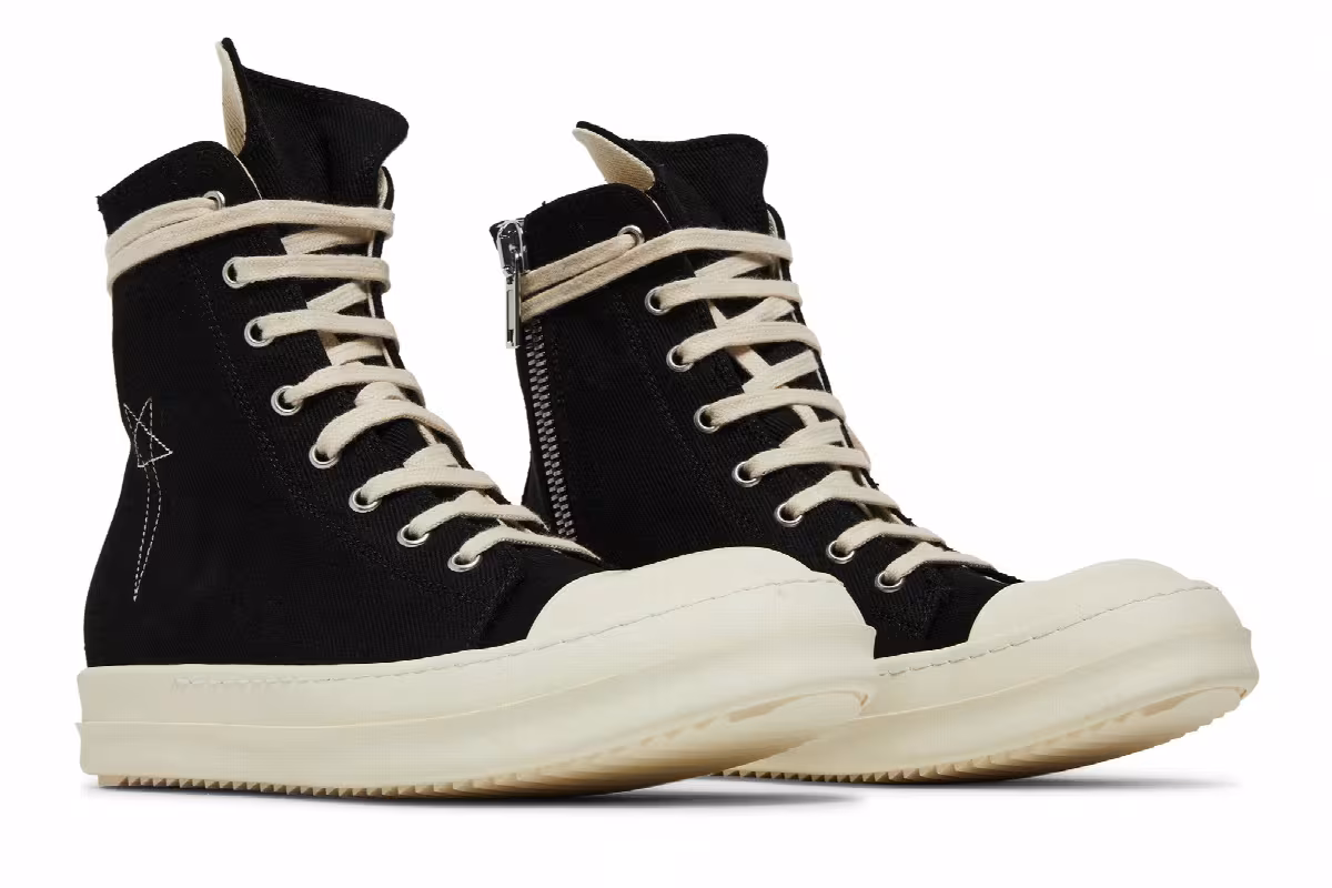 Rick Owens Women's DRKSHDW Fogachine Pentagram Embroidery High Black Milk, view 9
