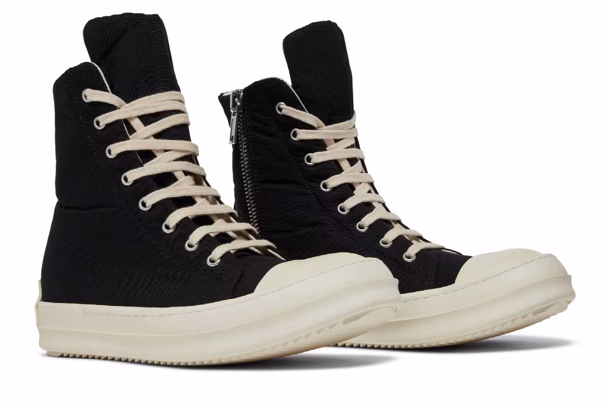 Rick Owens Women's DRKSHDW Strobe Cotton Nylon High Black Milk, view 9