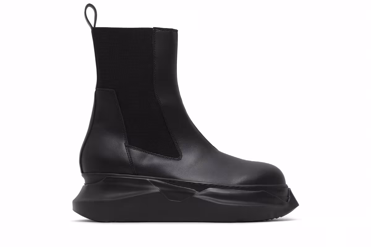 Rick Owens DRKSHDW Strobe Fabrics Beatle Abstract Boots Black, view 2
