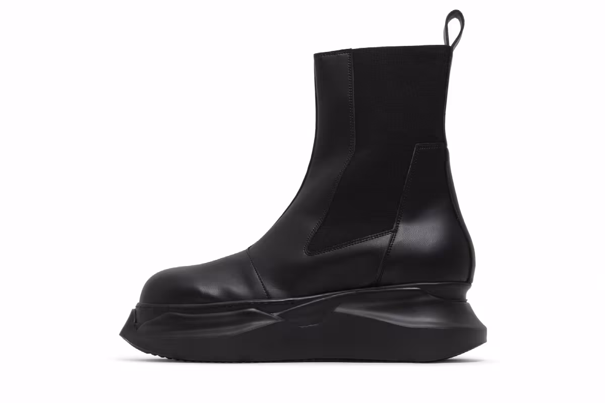 Rick Owens DRKSHDW Strobe Fabrics Beatle Abstract Boots Black, view 4