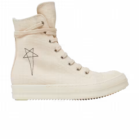 Rick Owens Wmns DRKSHDW Fogachine Pentagram Embroidery High 'Natural'