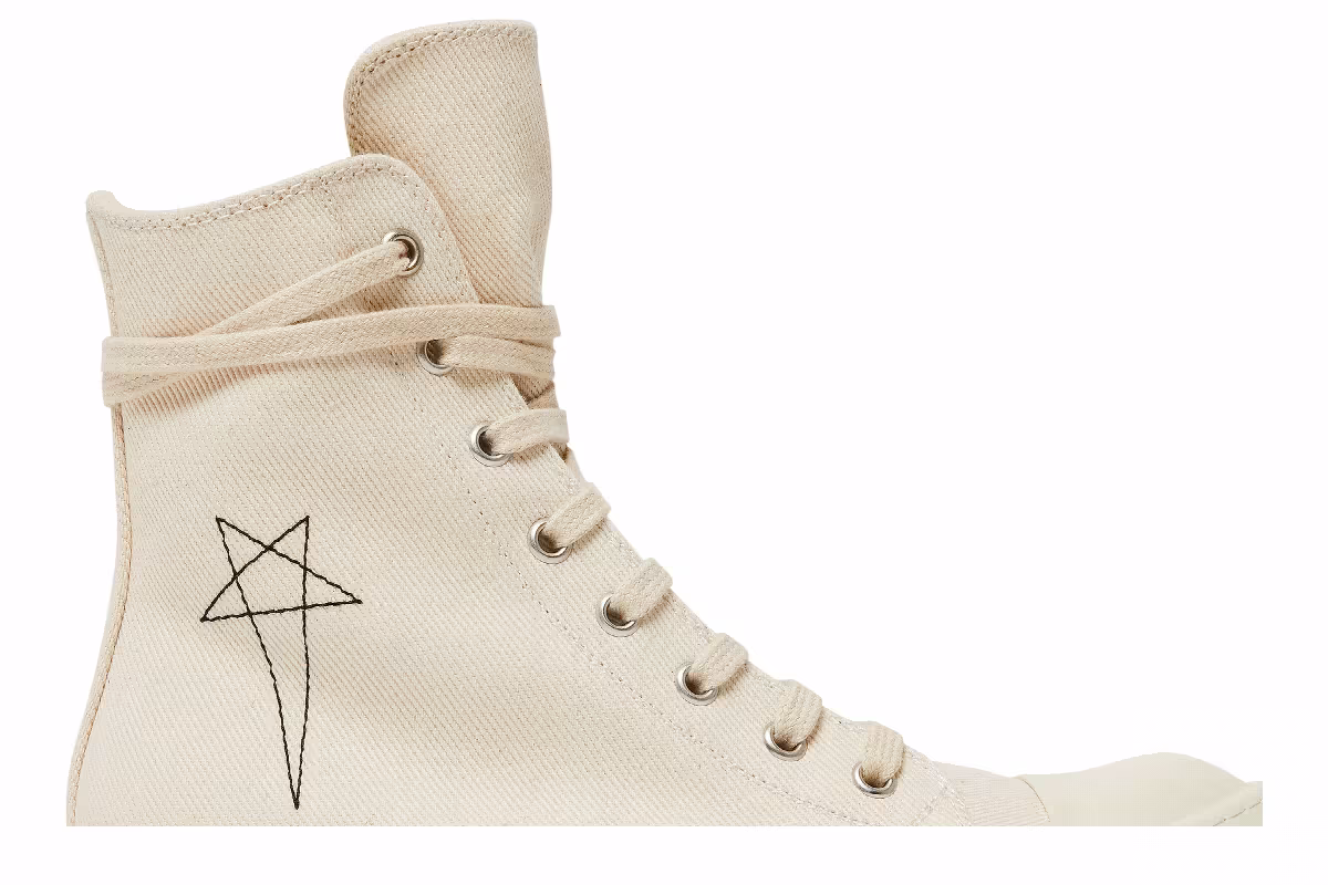 Rick Owens Women's DRKSHDW Fogachine Pentagram Embroidery High Natural, view 3
