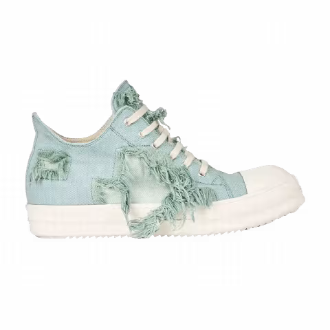 Rick Owens Wmns DRKSHDW Strobe Cotton Denim Slashed Low 'Aqua Milk'