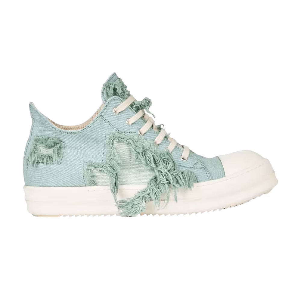 Rick Owens Women's DRKSHDW Strobe Cotton Denim Slashed Low Aqua Milk