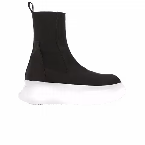 Rick Owens DRKSHDW Fogachine Abstract Beatle Boots 'Black Milk'