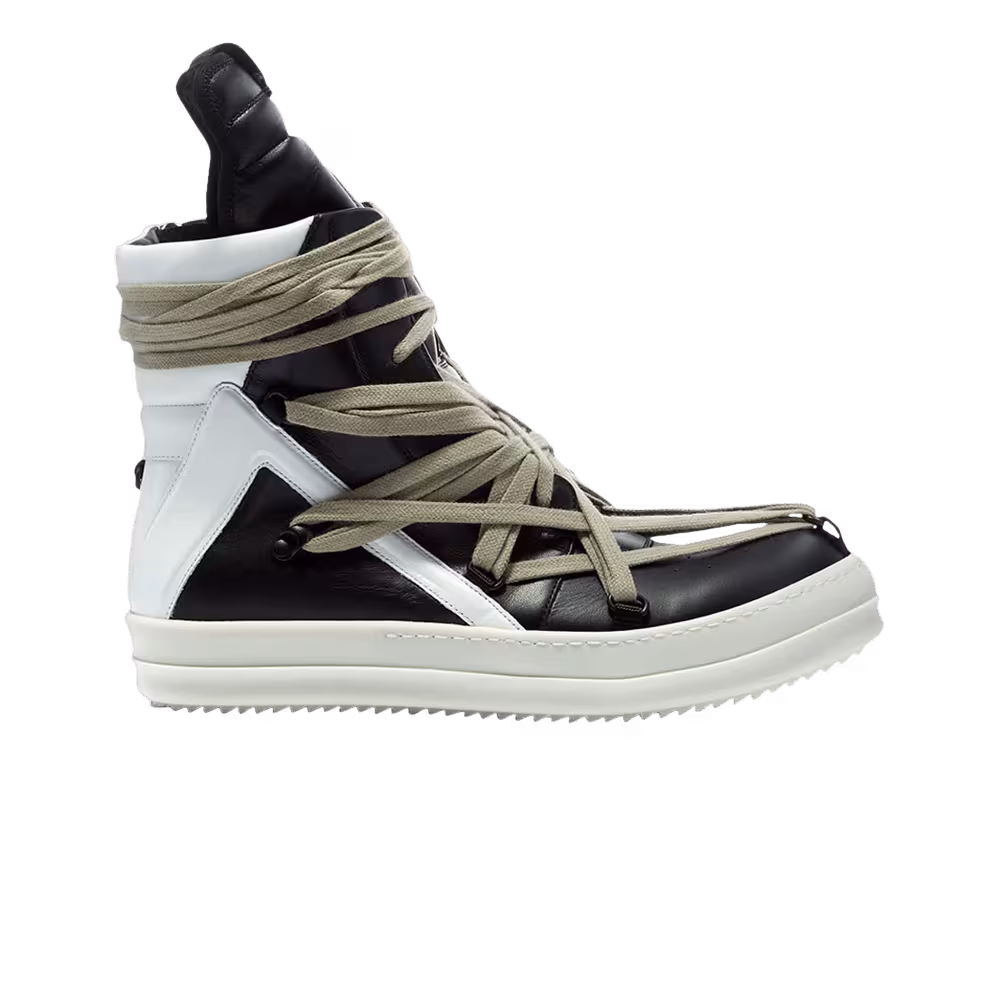 Rick Owens Geobasket Black Chalk White