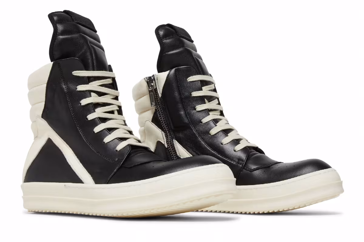 Rick Owens Geobasket High Black Milk, view 9