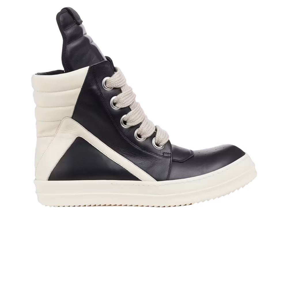 Rick Owens Strobe Geobasket Megalace High Black Milk