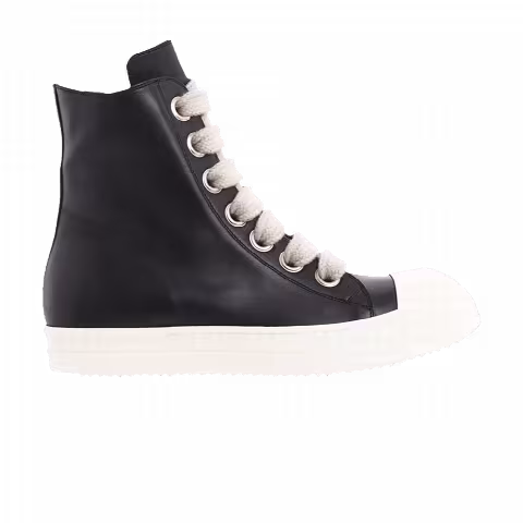 Rick Owens Strobe Leather Megalace High 'Black Milk'