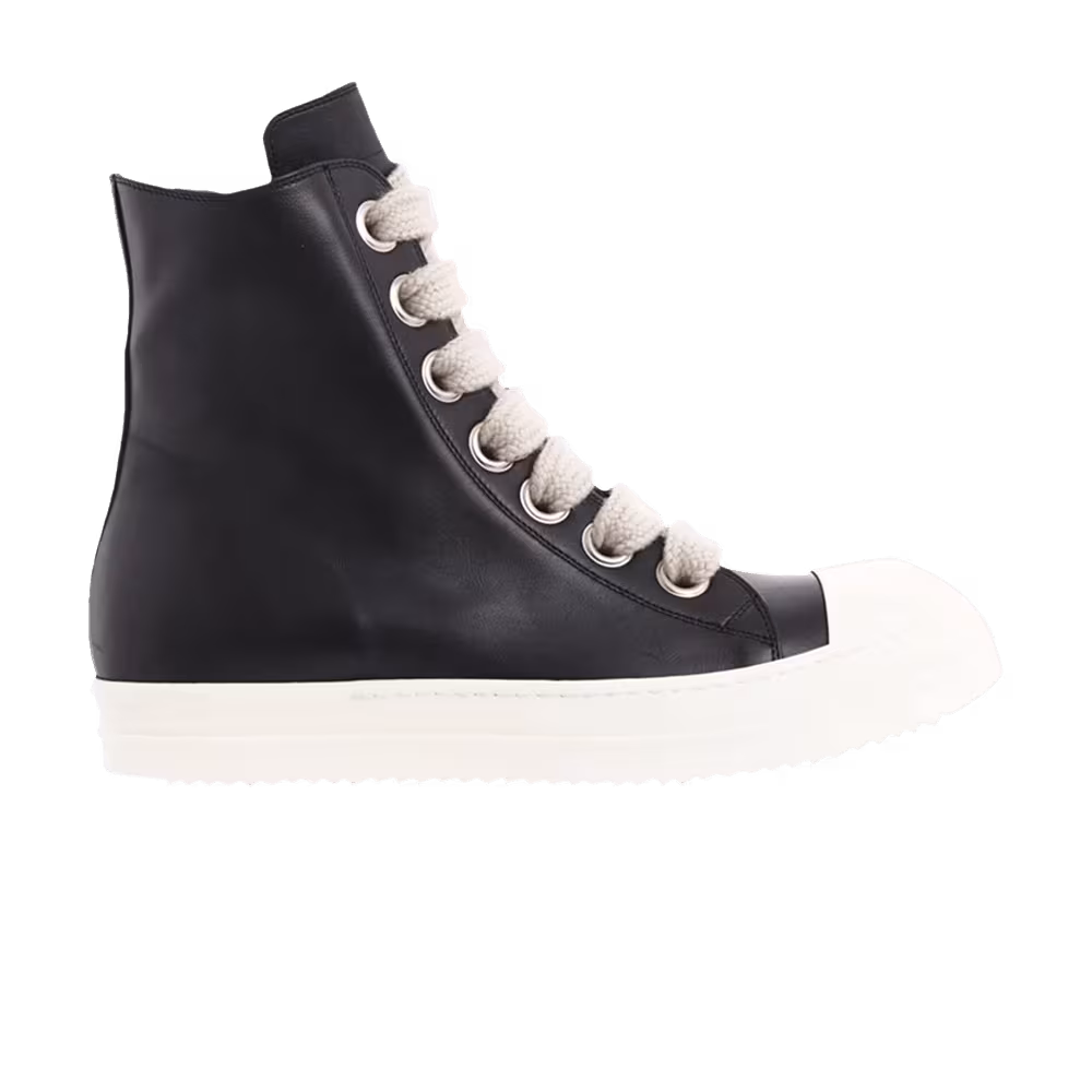 Rick Owens Strobe Leather Megalace High Black Milk