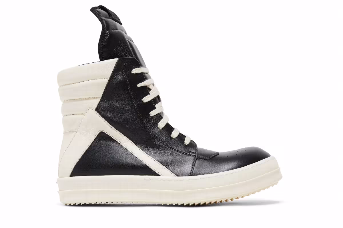 Rick Owens Strobe Geobasket High Black Milk, view 2