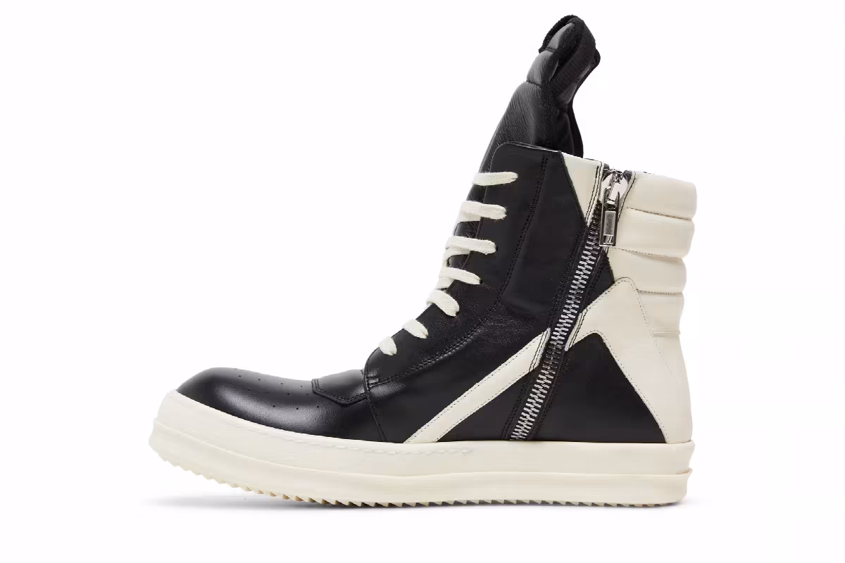 Rick Owens Strobe Geobasket High Black Milk, view 4