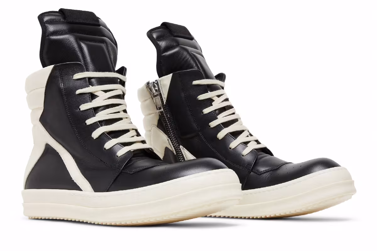 Rick Owens Strobe Geobasket High Black Milk, view 9