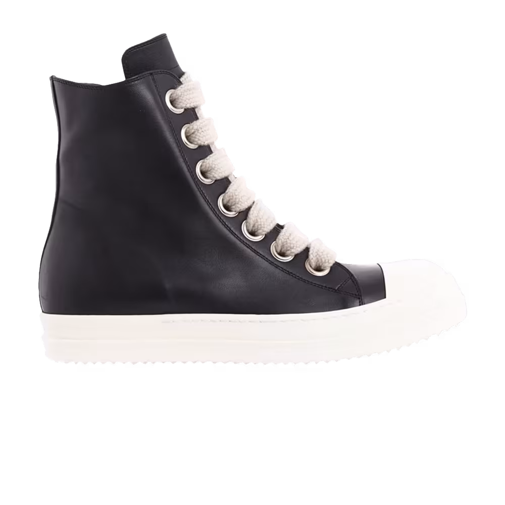 Rick Owens Women's Strobe Leather Megalace High Black Milk