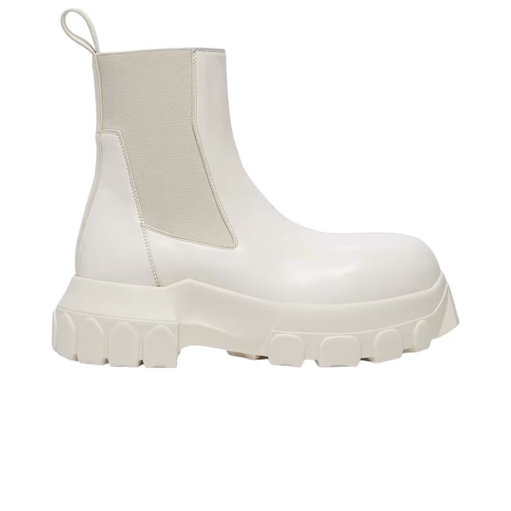Rick Owens Stivali In Pelle Beatle Bozo Tractor Milk