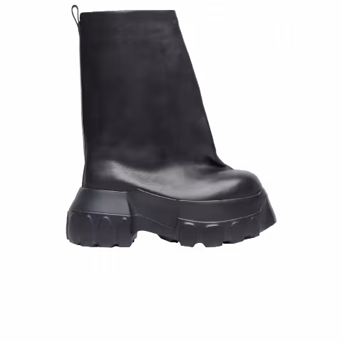 Rick Owens Knee High Oblique Mega Tractor Boot 'Black'