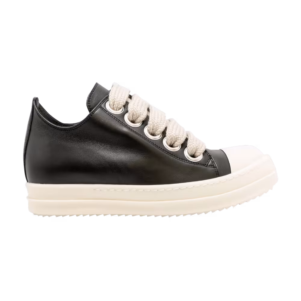 Rick Owens Strobe Leather Megalace Low Black Milk
