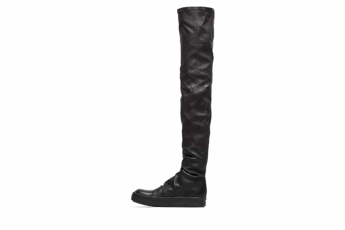Rick Owens Women's Fogachine Stockings Sneaker Black, view 4