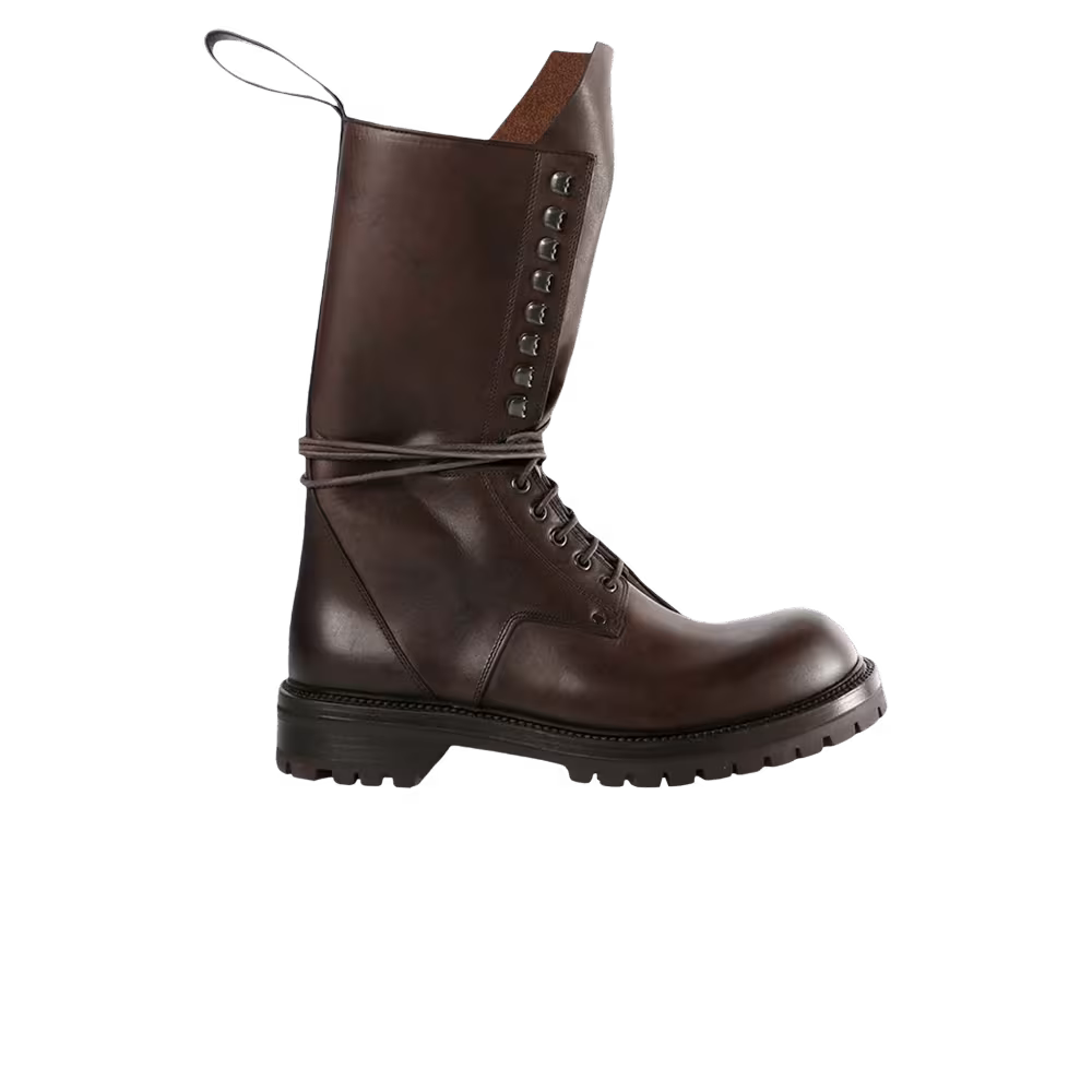 Rick Owens Stivali Army Laced Boot Brown