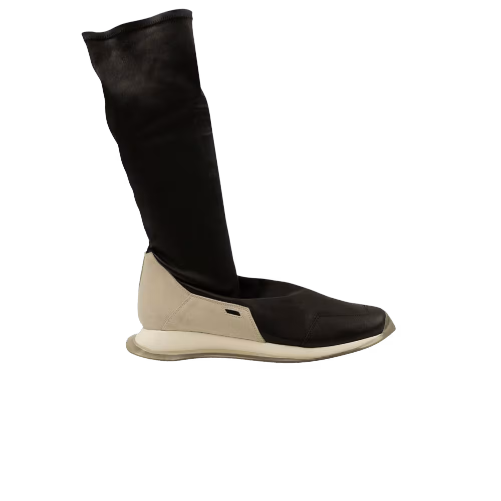 Rick Owens Oblique Runner Stretch Sock Black Milk Clear Sole