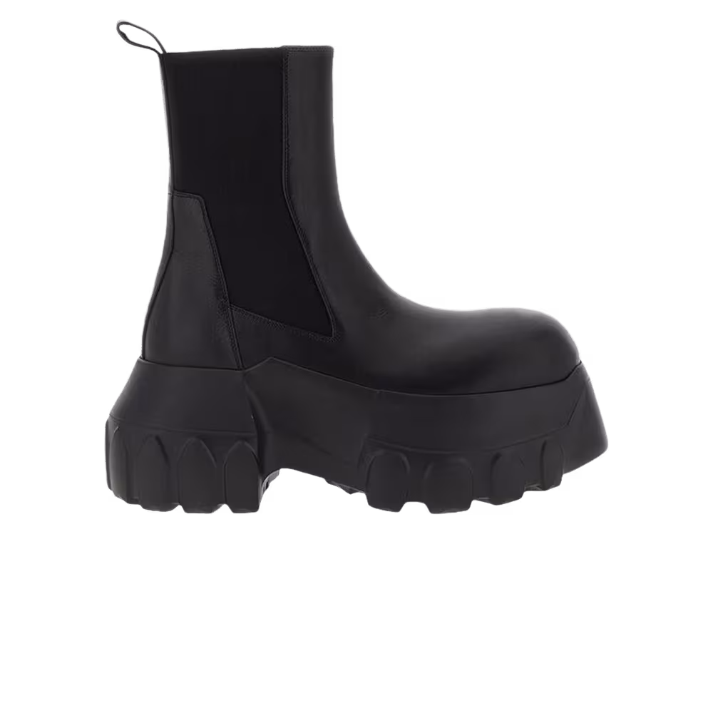 Rick Owens Black Beatle Mega Tractor Chelsea Boot Black