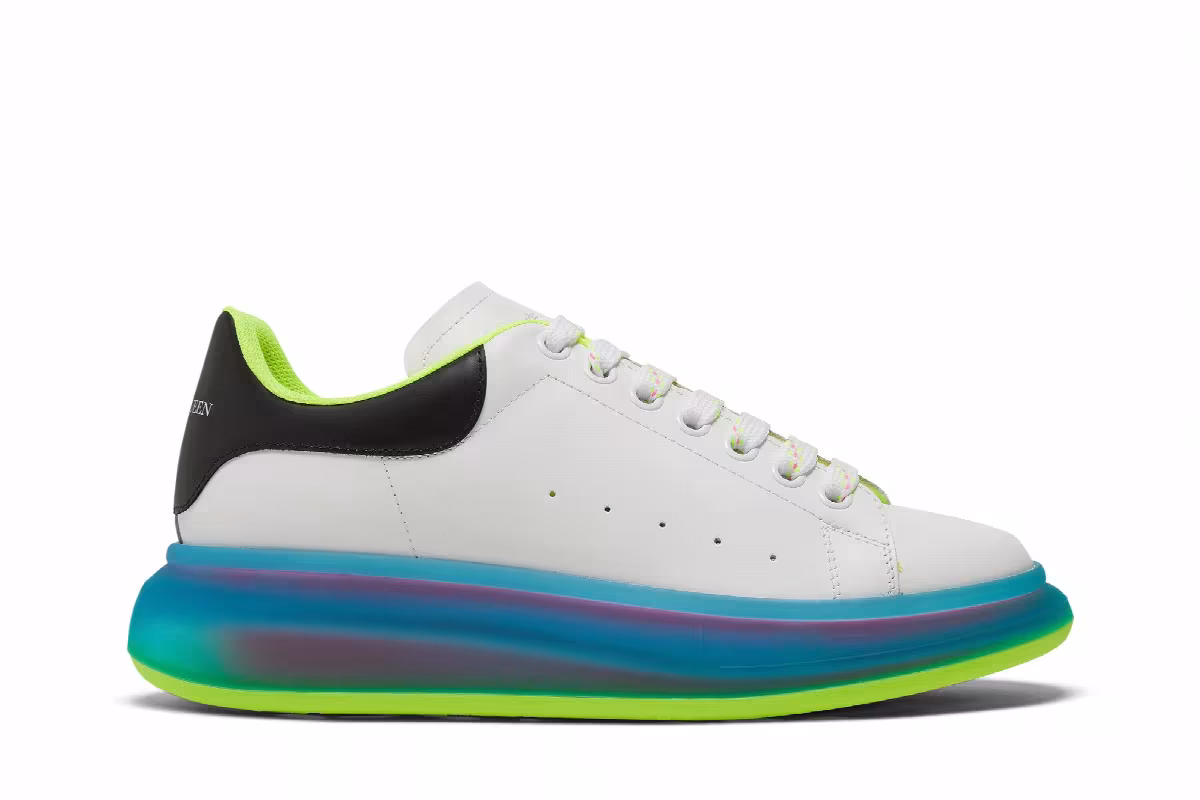 Alexander McQueen Oversized Sneaker Transparent Sole - White Iridescent, view 2