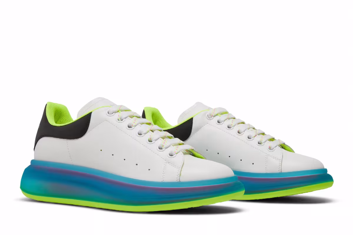 Alexander McQueen Oversized Sneaker Transparent Sole - White Iridescent, view 9