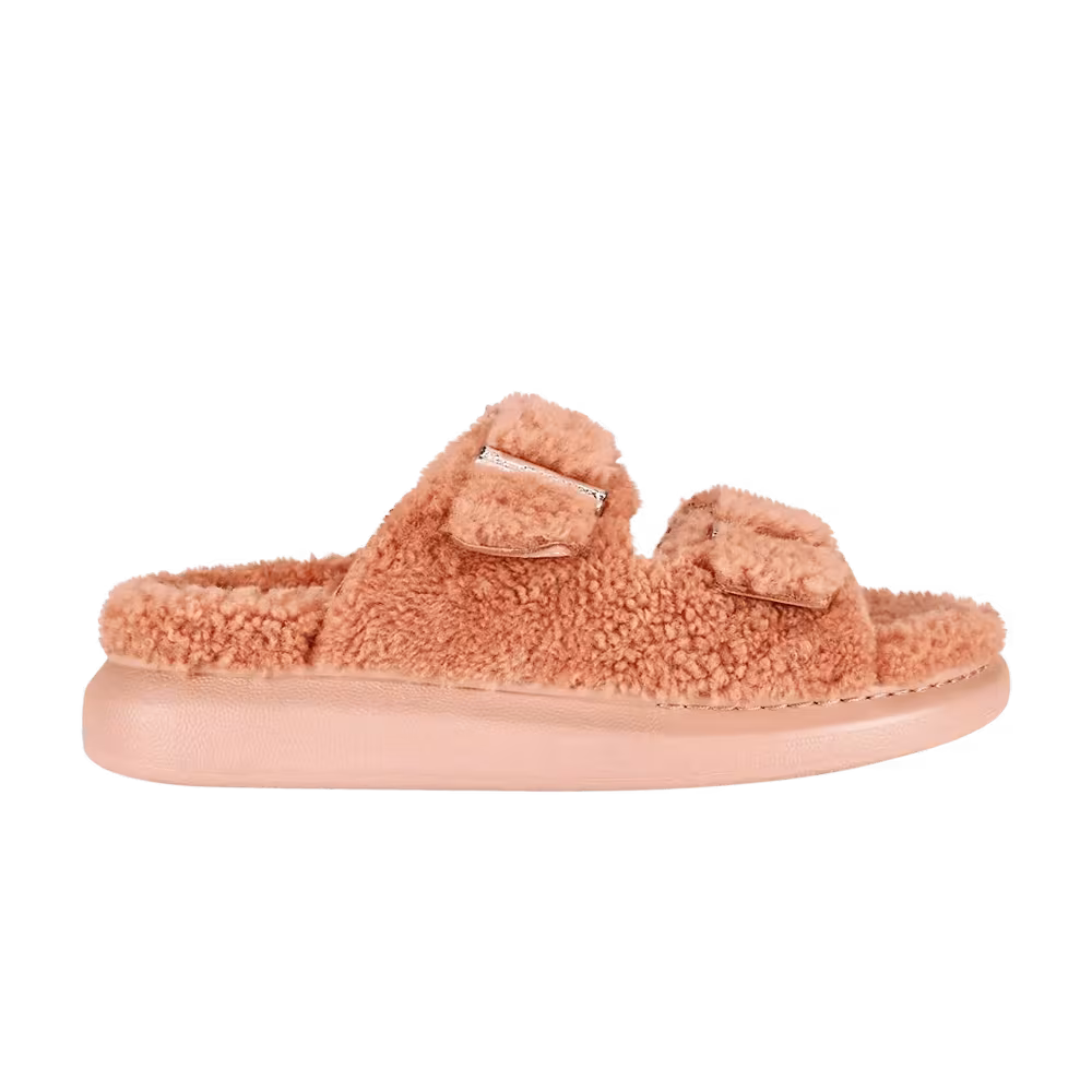 Alexander McQueen Women's Oversized Hybrid Slide Shearling Pink