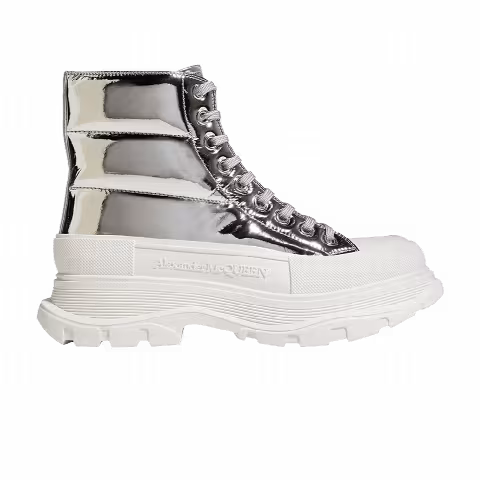 Alexander McQueen Tread Slick Puffer Boot 'Metallic Silver'