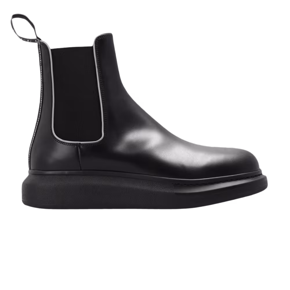 Alexander McQueen Hybrid Chelsea Boot Black Silver