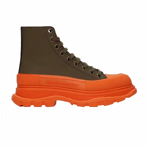 Alexander McQueen Tread Slick Boots 'Khaki Orange' SSENSE Exclusive