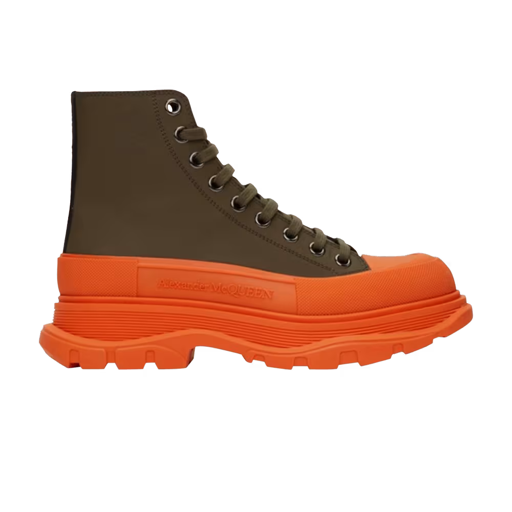 Alexander McQueen Tread Slick Boots Khaki Orange