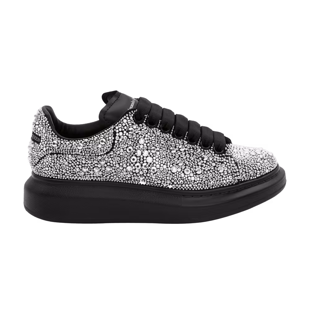 Alexander McQueen Women's Oversized Sneaker Black Silver Crystal